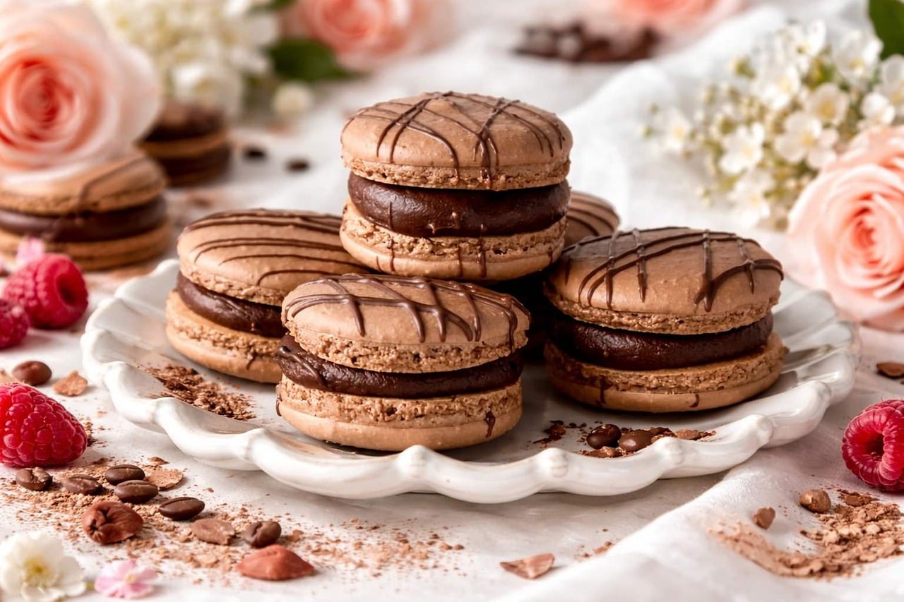 Dark Chocolate Ganache Macaron